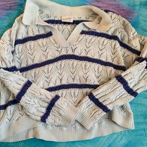 Universal Thread Cropped Sweater with Collar